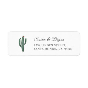 Cactus Greenery Address Label