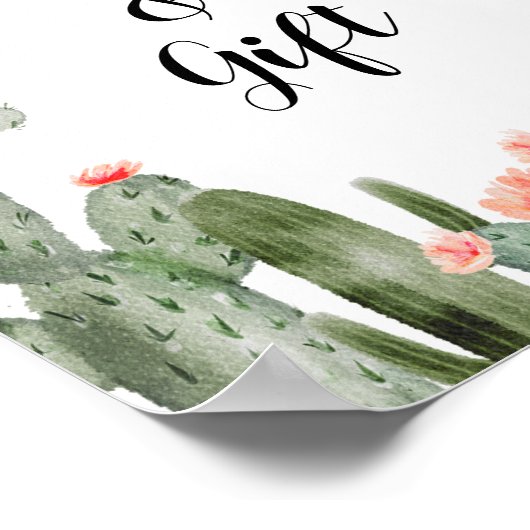 Cactus Greenery Baby Books and Gifts Sign Poster (Hoek)