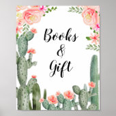 Cactus Greenery Baby Books and Gifts Sign Poster (Voorkant)