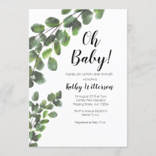 Cactus greenery boy baby shower-uitnodiging kaart