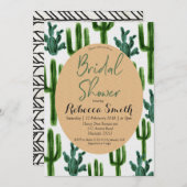 Cactus Greenery Bridal Shower Invitation Green Kaart (Voorkant / Achterkant)