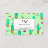Cactus Greenery Doodles | Groen Visitekaartje (Achterkant)