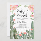 Cactus groen baby brunch douche uitnodiging (Voorkant)