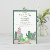 Cactus Groen en Roze Verjaardag Kaart (Staand voorkant)