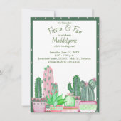 Cactus Groen en Roze Verjaardag Kaart (Voorkant)