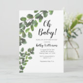 Cactus groen jongen baby shower uitnodiging (Staand voorkant)