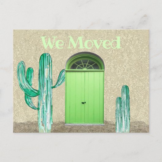 Cactus Groene Deur We hebben de aankondiging verpl Briefkaart (Voorkant)