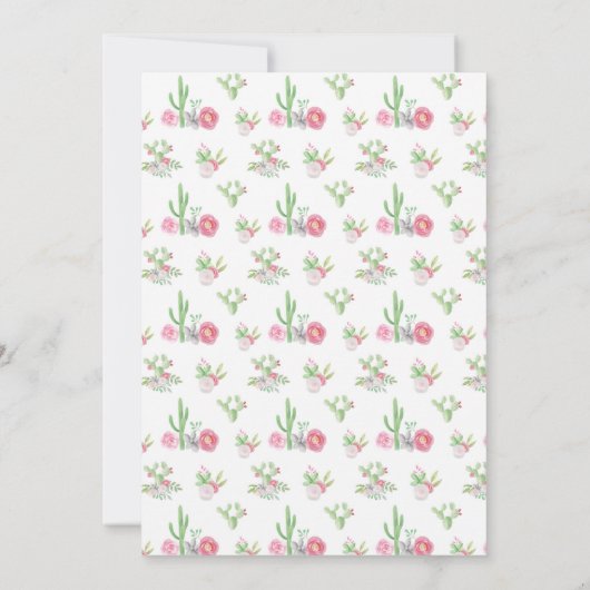 Cactus Groene doop doopsel Cacti Roze Kaart (Achterkant)