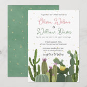 Cactus Groene Huwelijk Kaart (Voorkant / Achterkant)