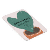 Cactus Hand Drawn Heart Hoya Plant Save the Date Magneet (Rechterzijde)