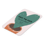 Cactus Hand Drawn Heart Hoya Plant Save the Date Magneet (Linkerzijde)