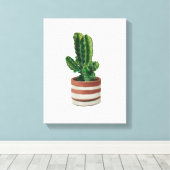Cactus Hand-getrokken Potlood Crayon Art Canvas Pr Afdruk (Insitu (Houten vloer))