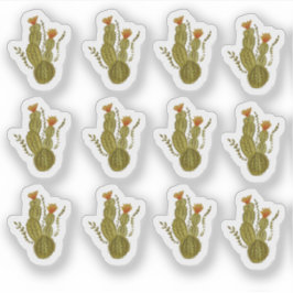 Cactus Hand Painted Elegant Greenery Plant Sticker