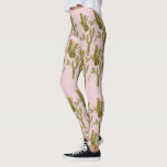Cactus Hand Painted Waterverf Pink Patroon Leggings<br><div class="desc">Handgeverfde waterverkleurde cactus Design Originele Kunst</div>