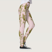 Cactus Hand Painted Waterverf Pink Patroon Leggings (Rechts)