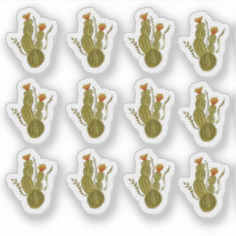 Cactus handgeschilderde elegante groene plant sticker