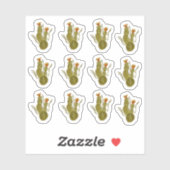 Cactus handgeschilderde elegante groene plant sticker (Vel)
