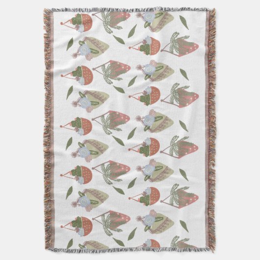 Cactus Hanging Baskets Botanische Floral Deken (Voorkant Verticaal)