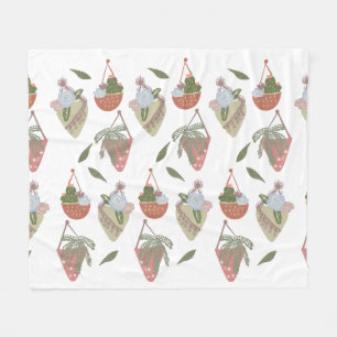 Cactus Hangmanden Botanische Bloemen Fleece Deken