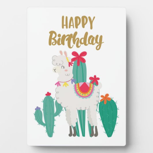 Cactus Happy Birthday Fotoplaat (voorkant)
