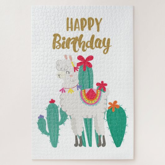 Cactus Happy Birthday Legpuzzel (Verticaal)