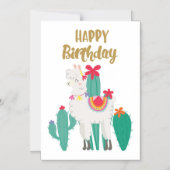 Cactus Happy Birthday Magnetische Uitnodiging (Voorkant)