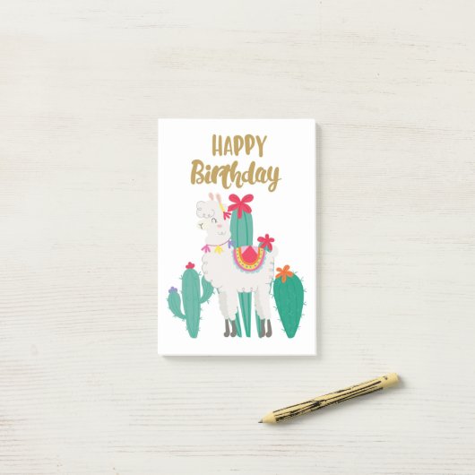 Cactus Happy Birthday Post-it® Notes (Op bureau)
