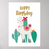 Cactus Happy Birthday Poster (Voorkant)
