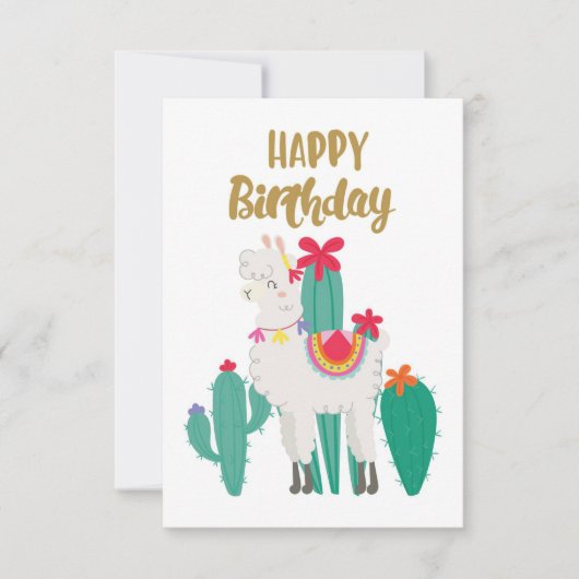 Cactus Happy Birthday RSVP Kaartje (Voorkant)