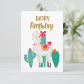 Cactus Happy Birthday RSVP Kaartje (Staand voorkant)