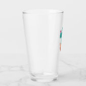 Cactus Hart Monogram Initialen Groen Roze Fun Glas (Rechts)