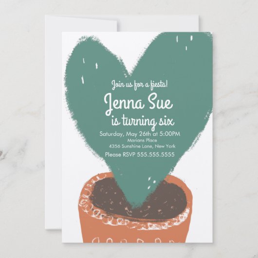 Cactus hart Plant Fiesta Verjaardag Kraft (Voorkant)