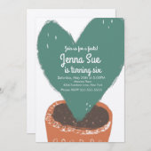 Cactus hart Plant Fiesta Verjaardag Kraft (Voorkant / Achterkant)