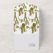 Cactus Harten Waterverf Handgeschilderde Trouw    All In One Uitnodiging (Buitenkant)