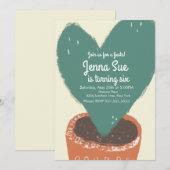 Cactus Heart Plant Fiesta Birthday (Voorkant / Achterkant)