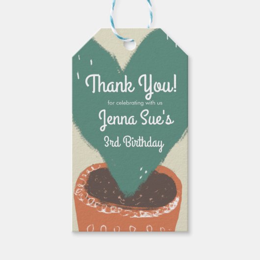 Cactus Heart Plant Fiesta Birthday Hartelijk dank Cadeaulabel (Voorkant)