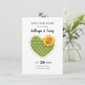 Cactus Heart Save the Date (Staand voorkant)