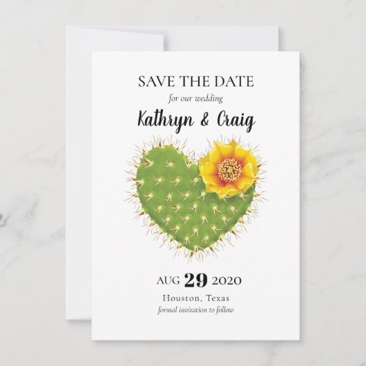 Cactus Heart Save the Date (Voorkant)