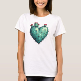 Cactus Heart Valentijnsdag T-shirt
