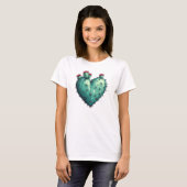 Cactus Heart Valentijnsdag T-shirt (Voorkant volledig)