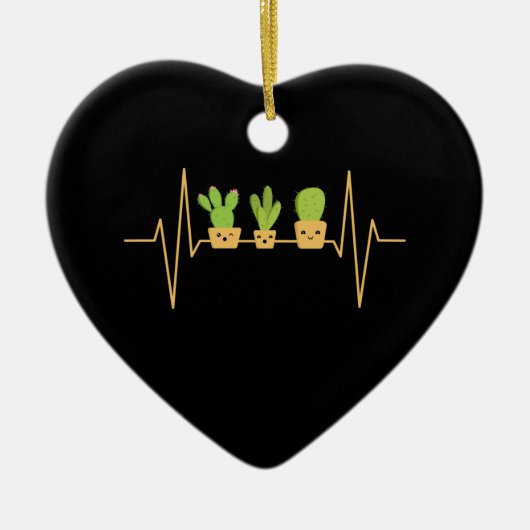 Cactus Heartbeat Keramisch Ornament (Voorkant)
