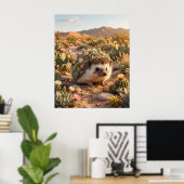 Cactus Hedgehog Desert Bloom Poster (Thuiskantoor)