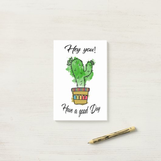 Cactus heeft een goede dag post-it® notes (Op bureau)