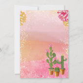 Cactus | Het gehele meisje van Llama 1e verjaardag Kaart (Achterkant)