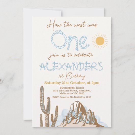 Cactus Hoe het Westen een 1e verjaardag was Kaart (Voorkant)