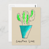 Cactus houdt van Mexicaanse woestijn schattige ill Briefkaart (Voorkant / Achterkant)
