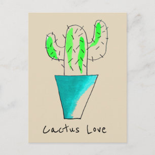 Cactus houdt van Mexicaanse woestijn schattige ill Briefkaart