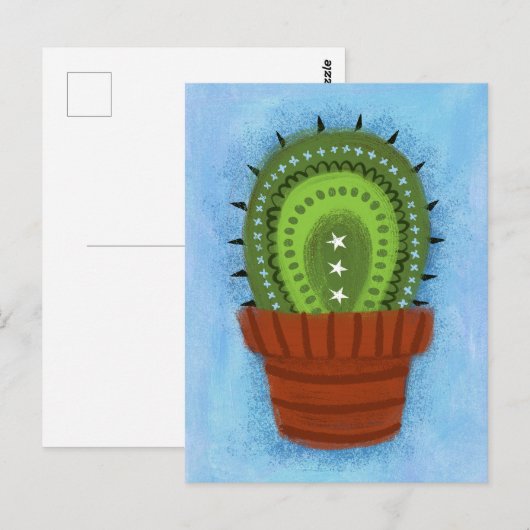 Cactus Houseplant Briefkaart (Voorkant / Achterkant)