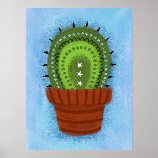 Cactus Houseplant Poster Wall Art (Voorkant)