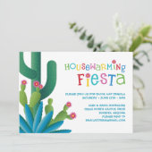Cactus Housewarming Fiesta Party Kaart (Staand voorkant)